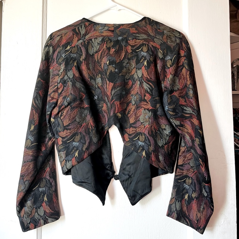 Magia woven cropped vintage jacket (1980s) **shoulder pads removed